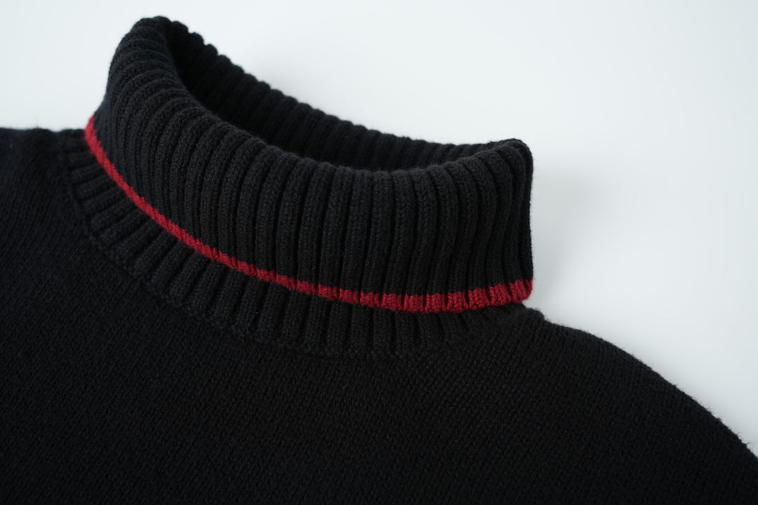 ""p"" emblem turtleneck sweater - black