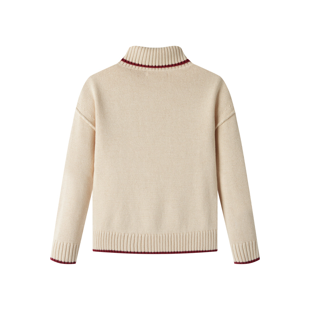 ""p"" emblem turtleneck sweater - cream