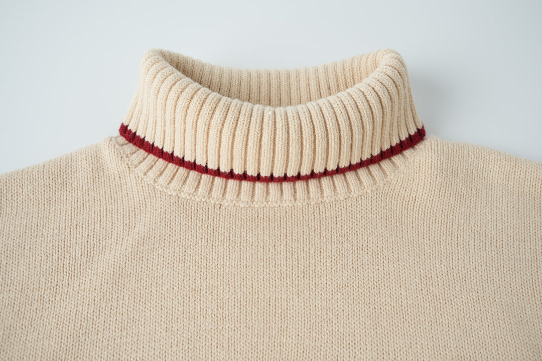 ""p"" emblem turtleneck sweater - cream