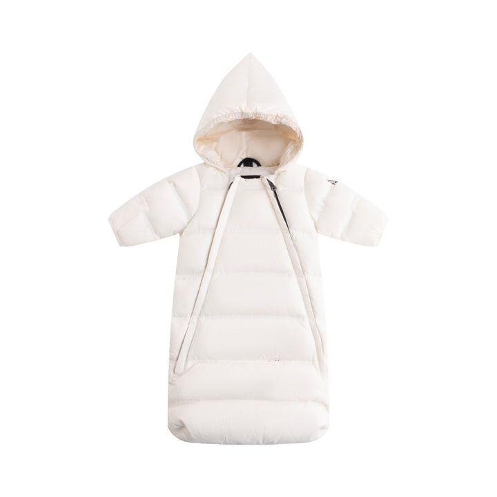 snowsuit padded double zipper with hood - off white