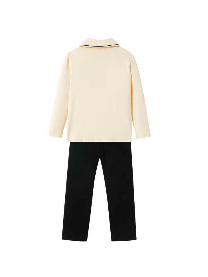 button down pajama with sherpa p - stone