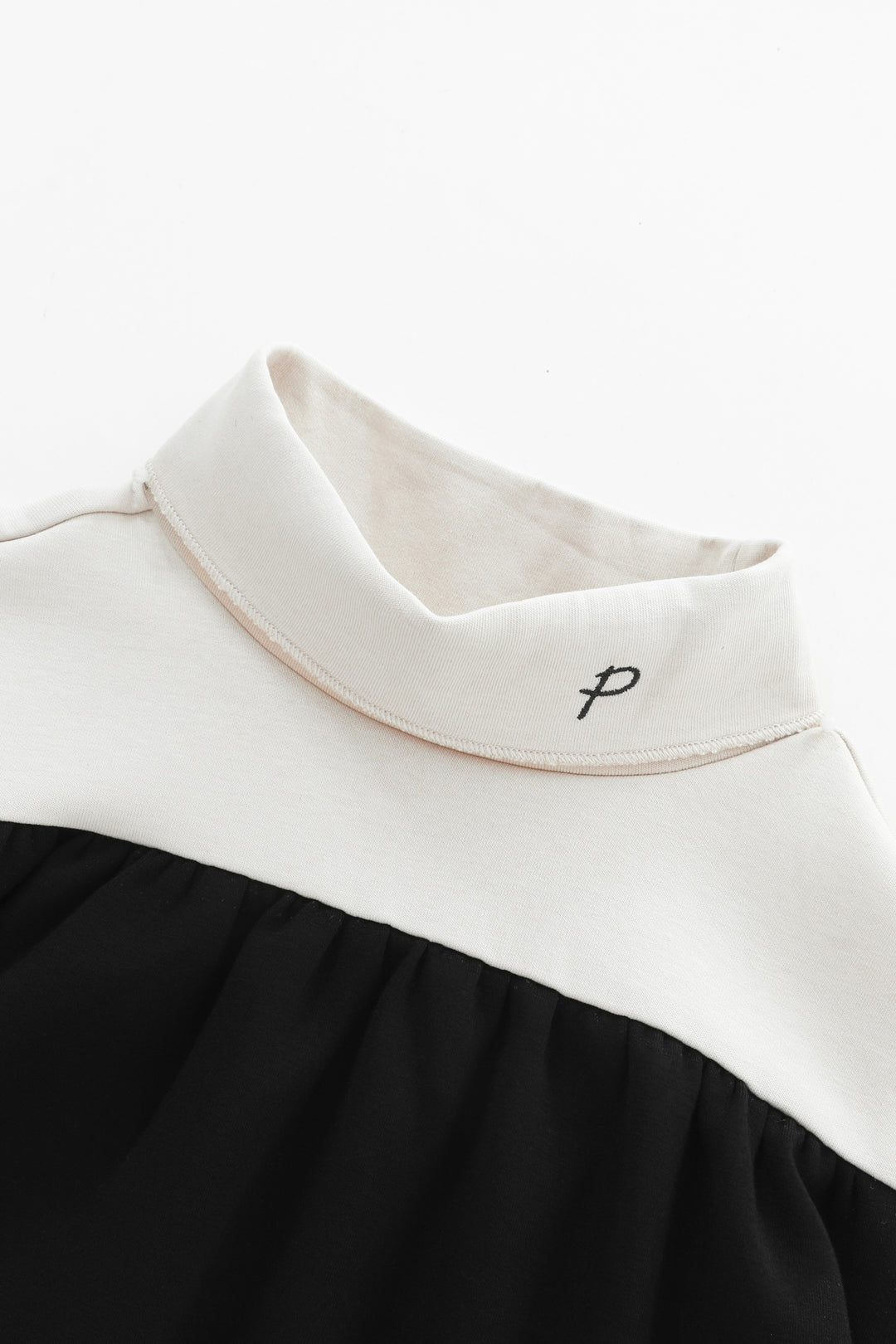 colorblock turtleneck set - stone/black