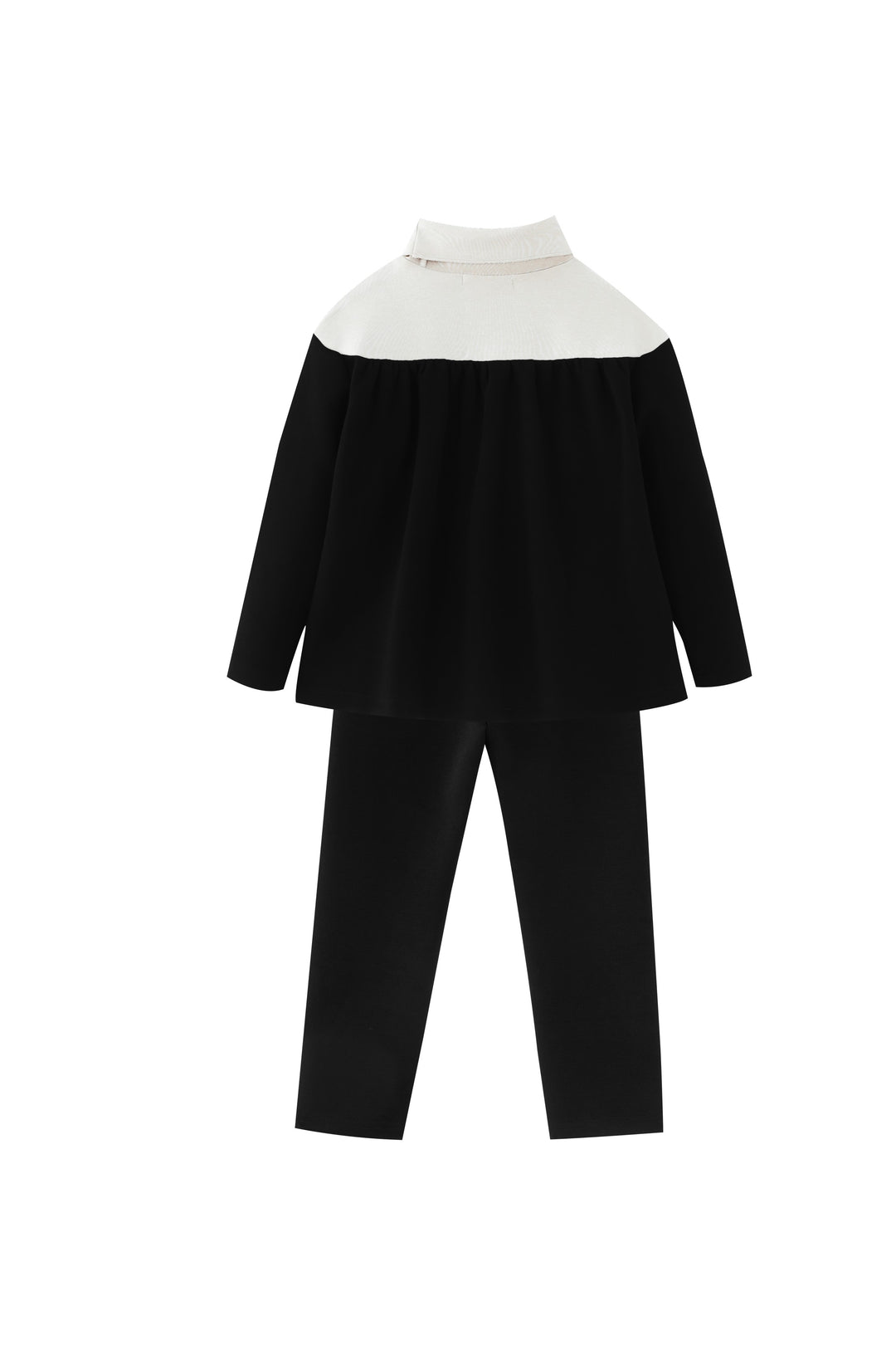 colorblock turtleneck set - stone/black