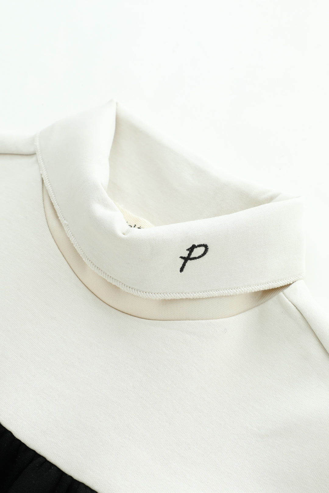 colorblock turtleneck maxi dress - stone/black