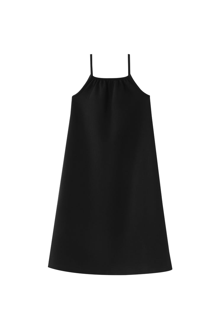 thin strapped maxi jumper - black