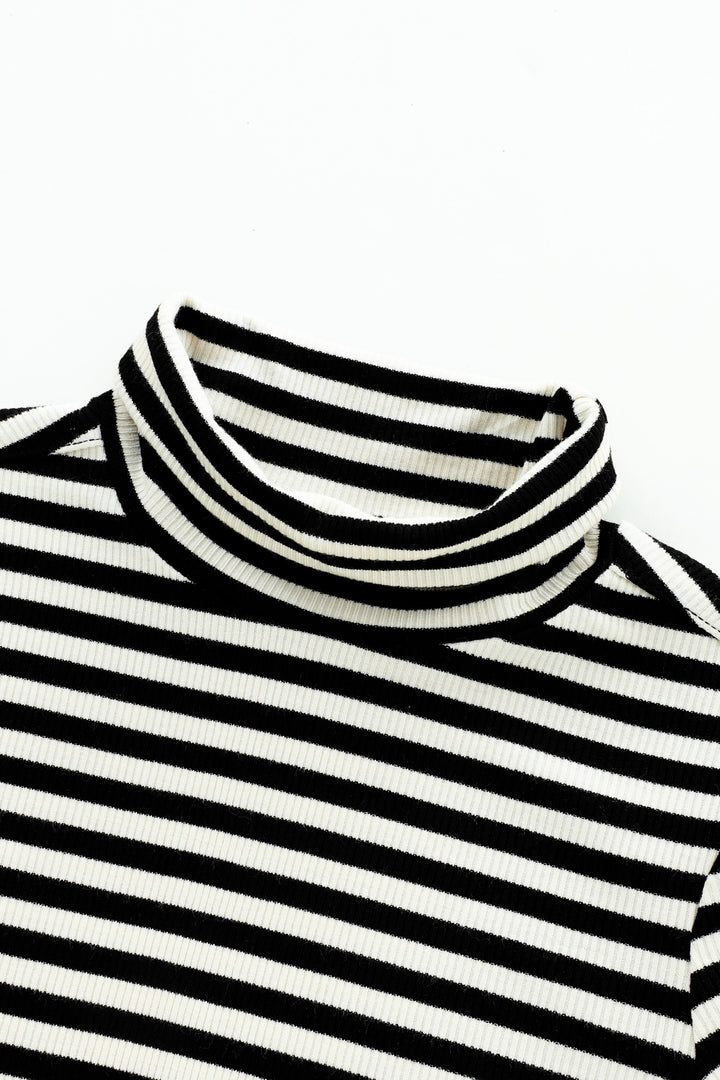 striped turtleneck - black striped