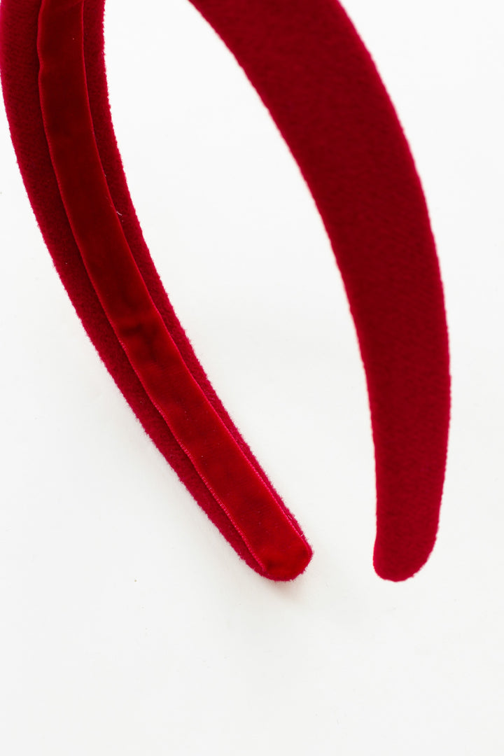 wool headband - red