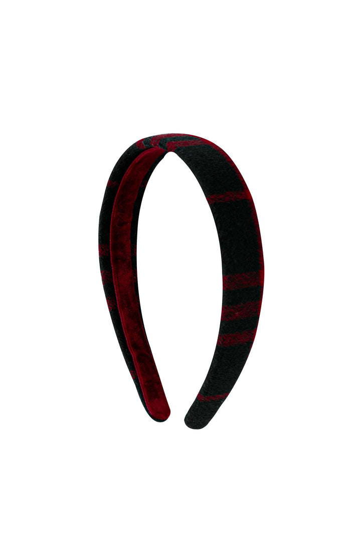 wool headband - red plaid