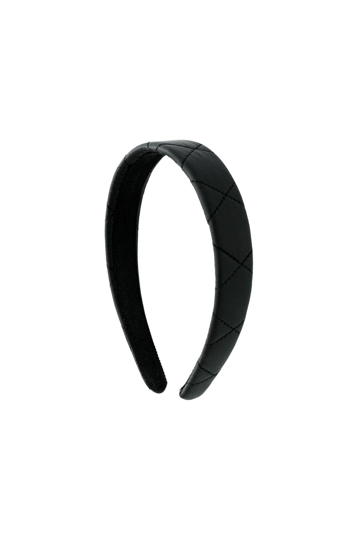 quilted headband - black