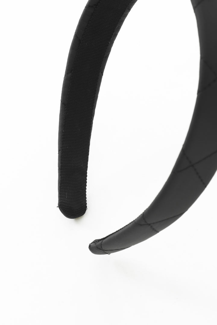 quilted headband - black
