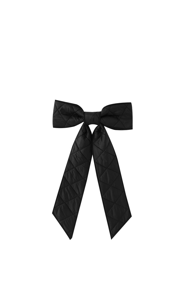 large quilted hairbow - black