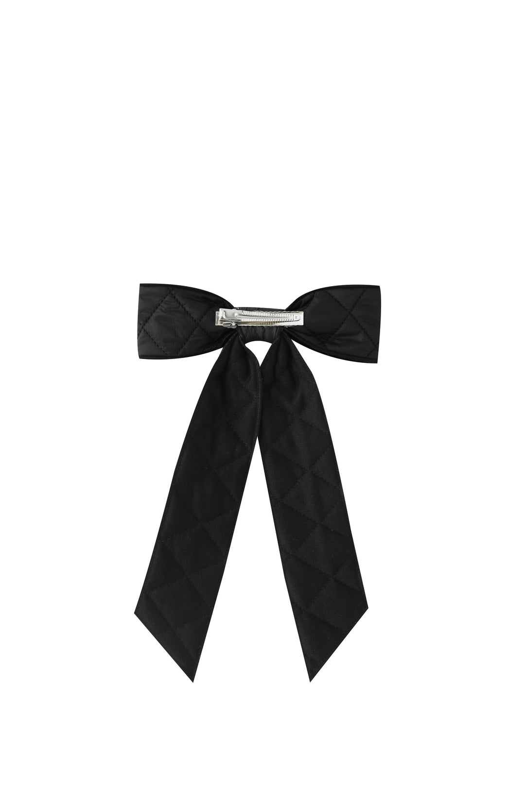 large quilted hairbow - black