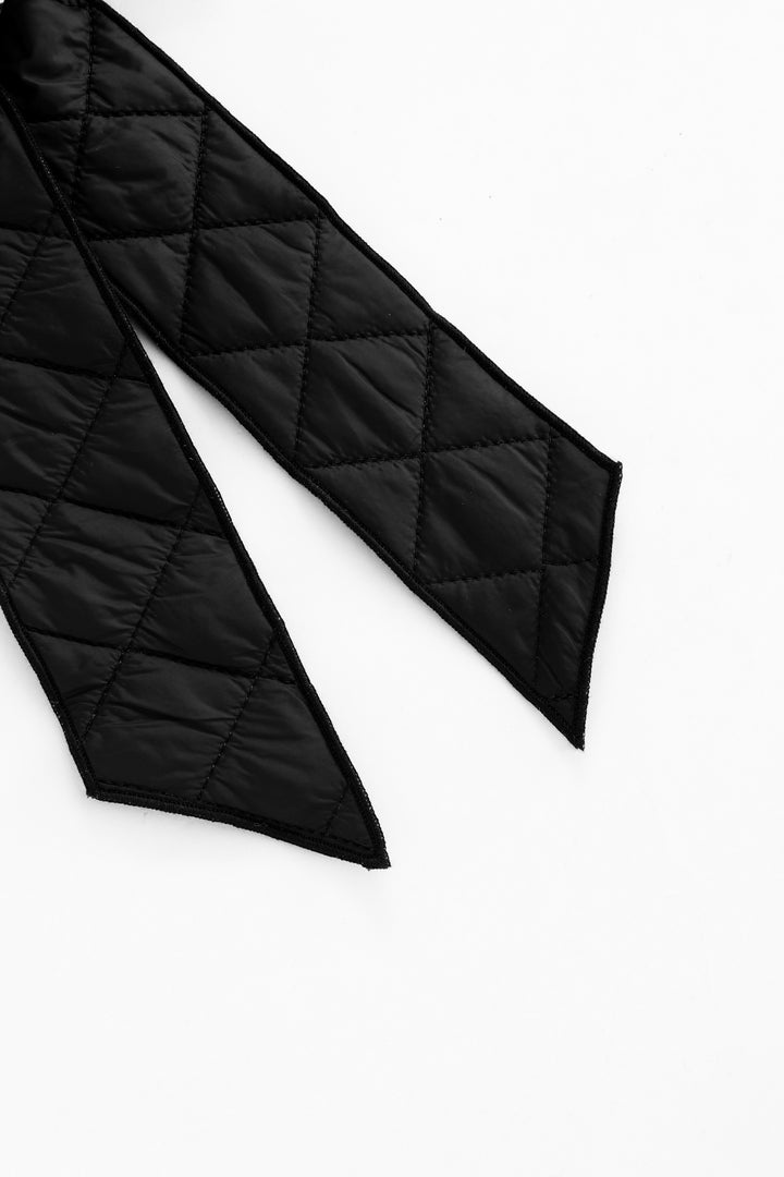 large quilted hairbow - black