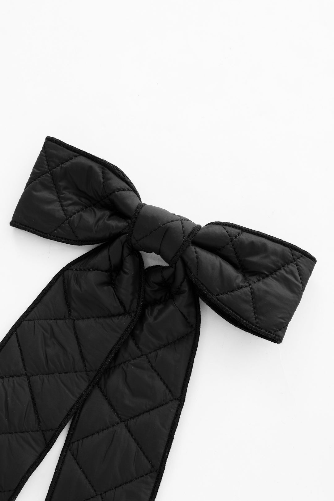 large quilted hairbow - black