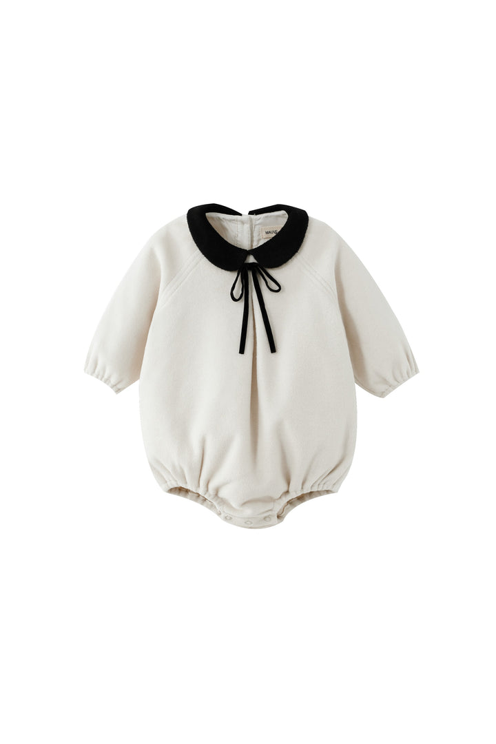 peter pan collared wool romper - cream