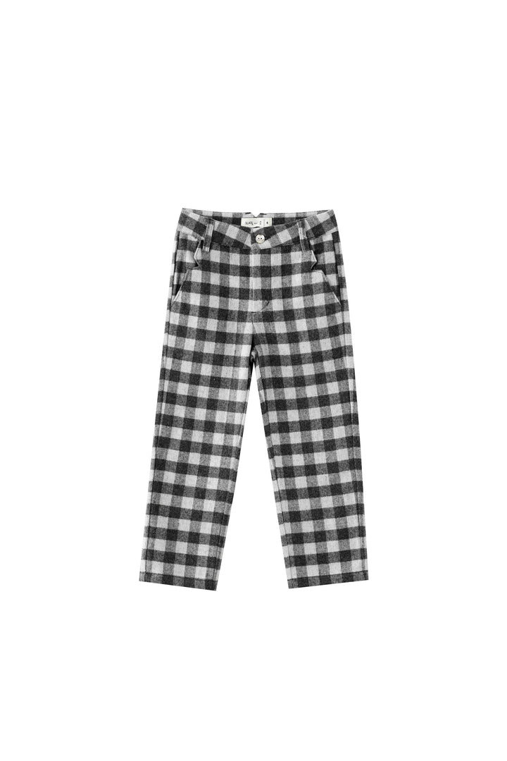 checkered dress pant - grey checkered
