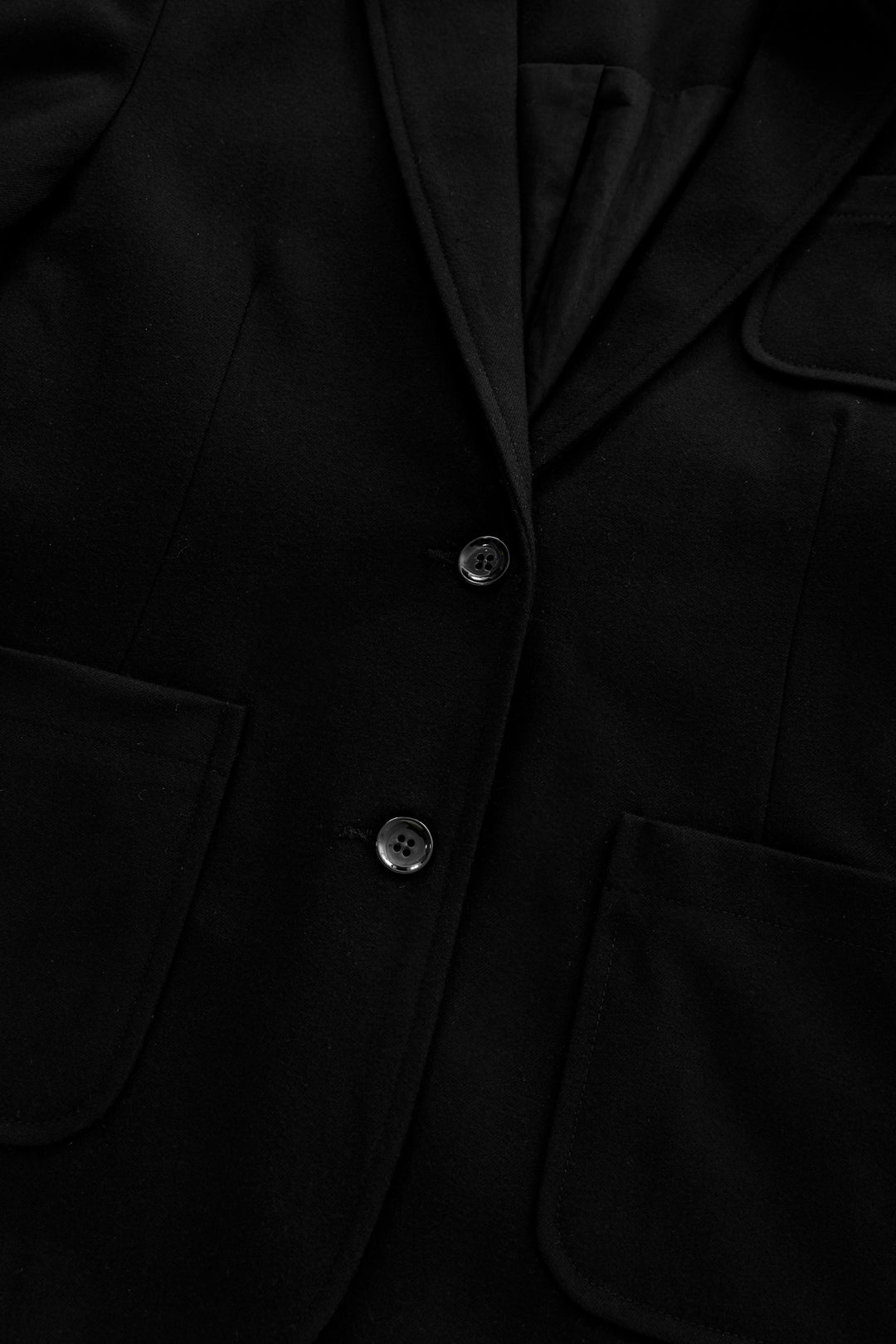 wool blazer with pockets - black