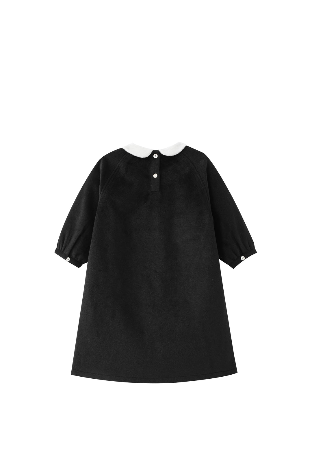 peter pan collared wool dress - black