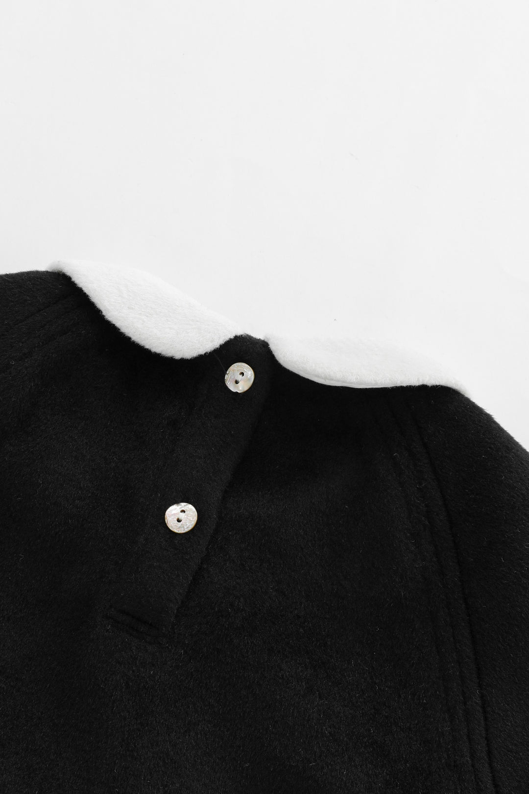 peter pan collared wool dress - black