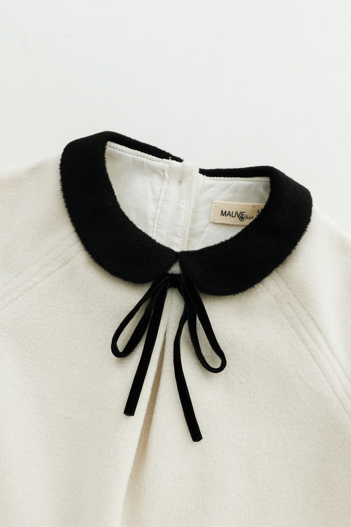 peter pan collared wool dress - cream