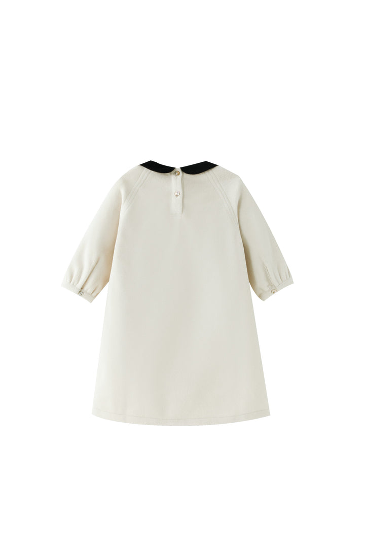 peter pan collared wool dress - cream