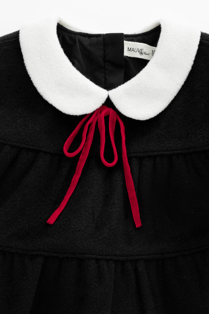 peter pan collared wool jumper - black