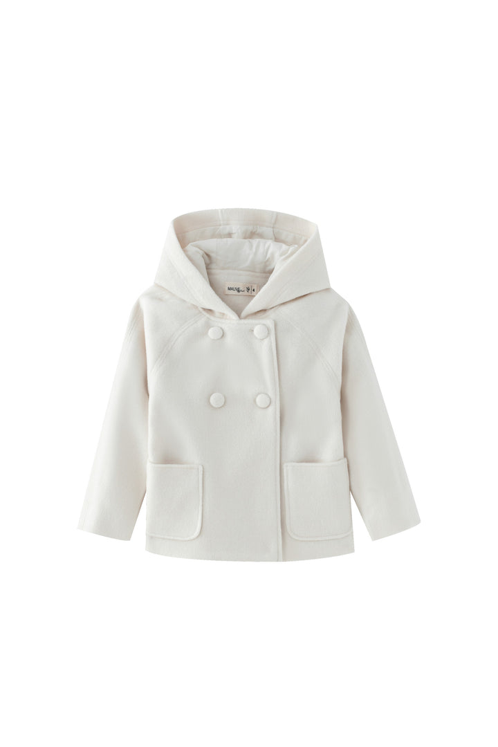 double breasted wool jacket - cream