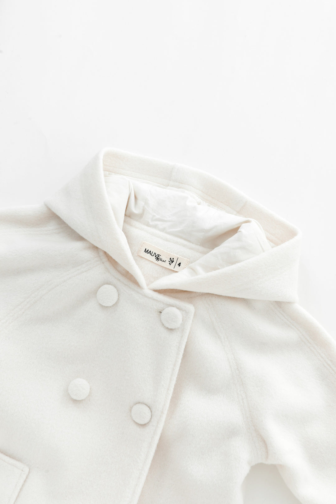 double breasted wool jacket - cream