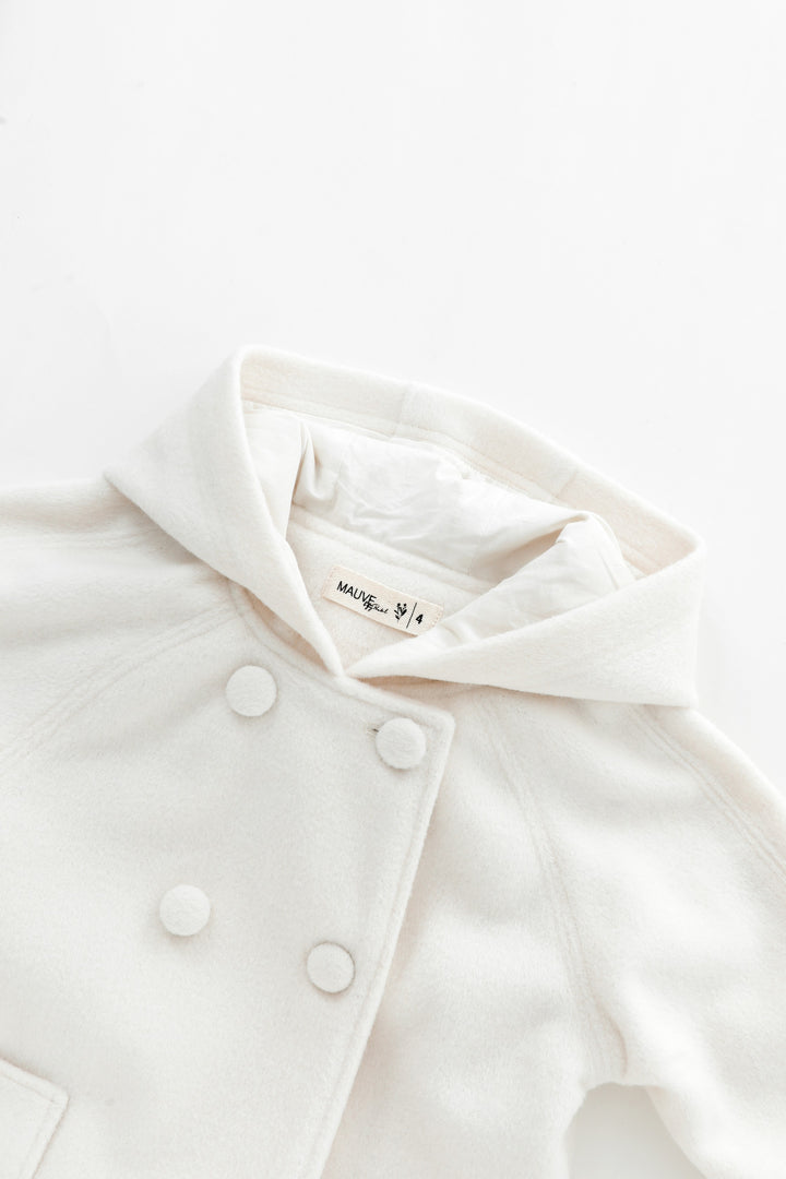 double breasted wool jacket - cream