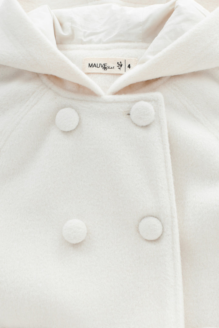 double breasted wool jacket - cream