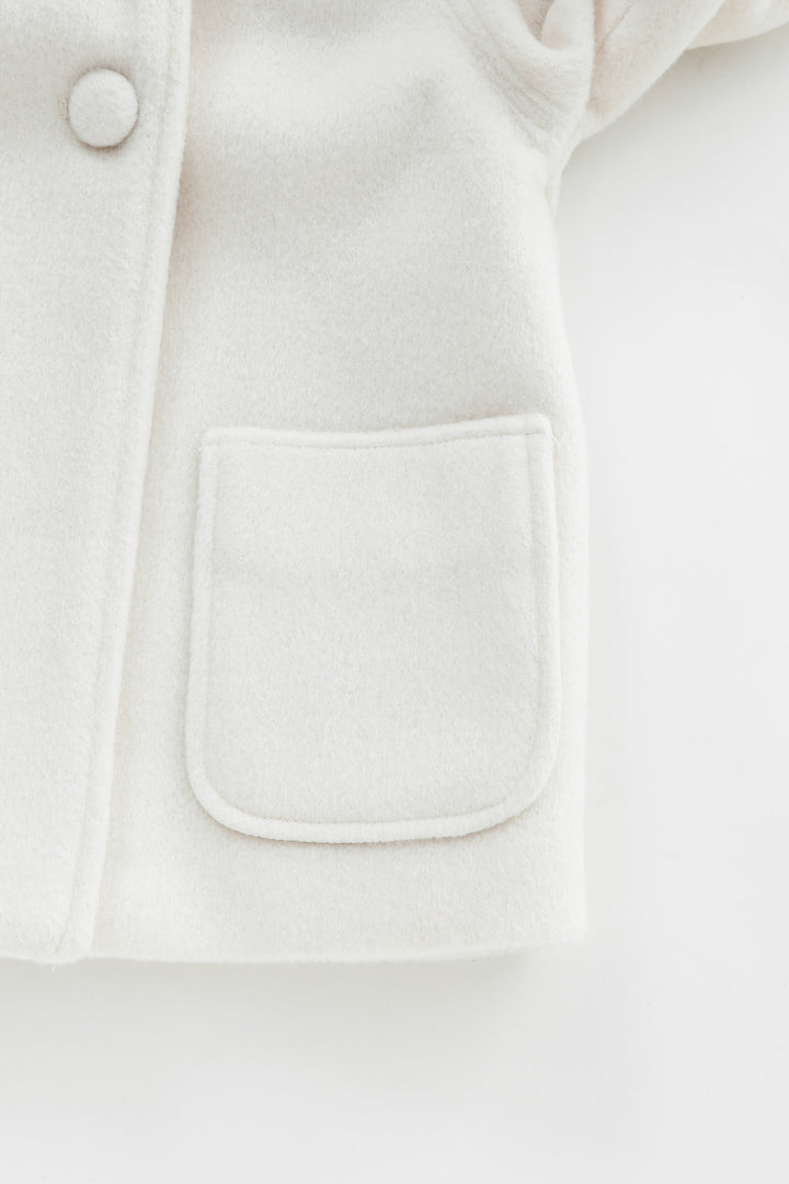 double breasted wool jacket - cream