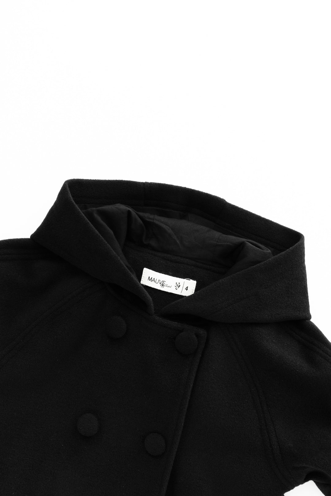 double breasted wool jacket - black