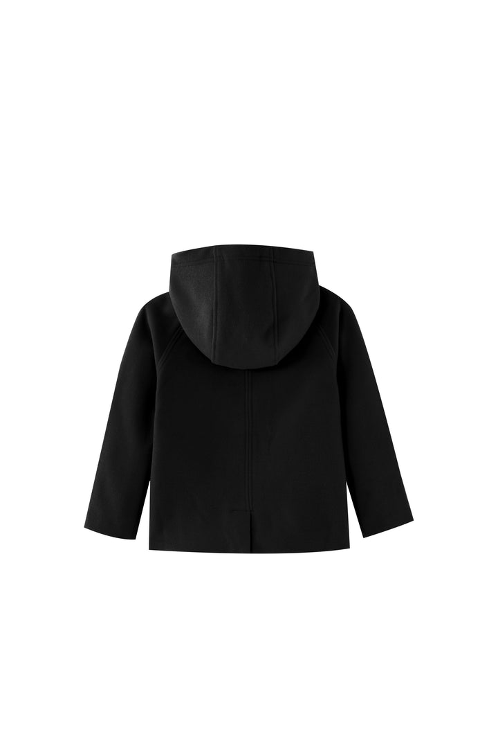 double breasted wool jacket - black