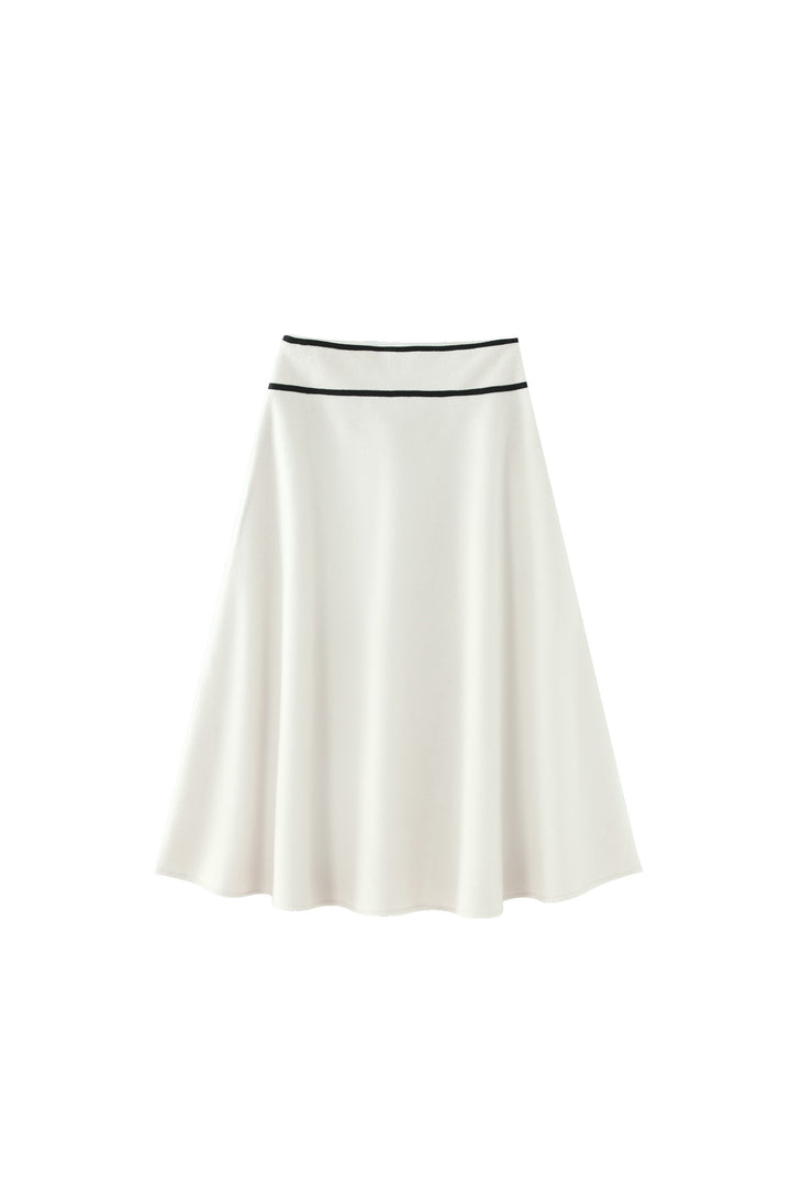 midi wool circle skirt - cream
