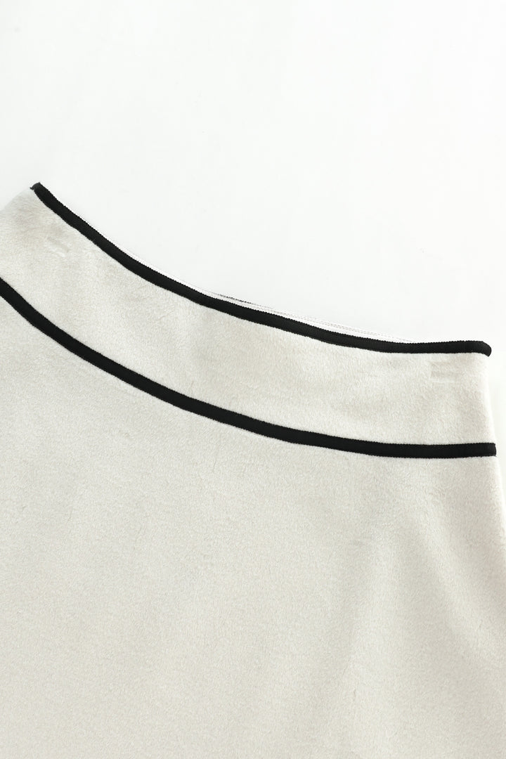 midi wool circle skirt - cream