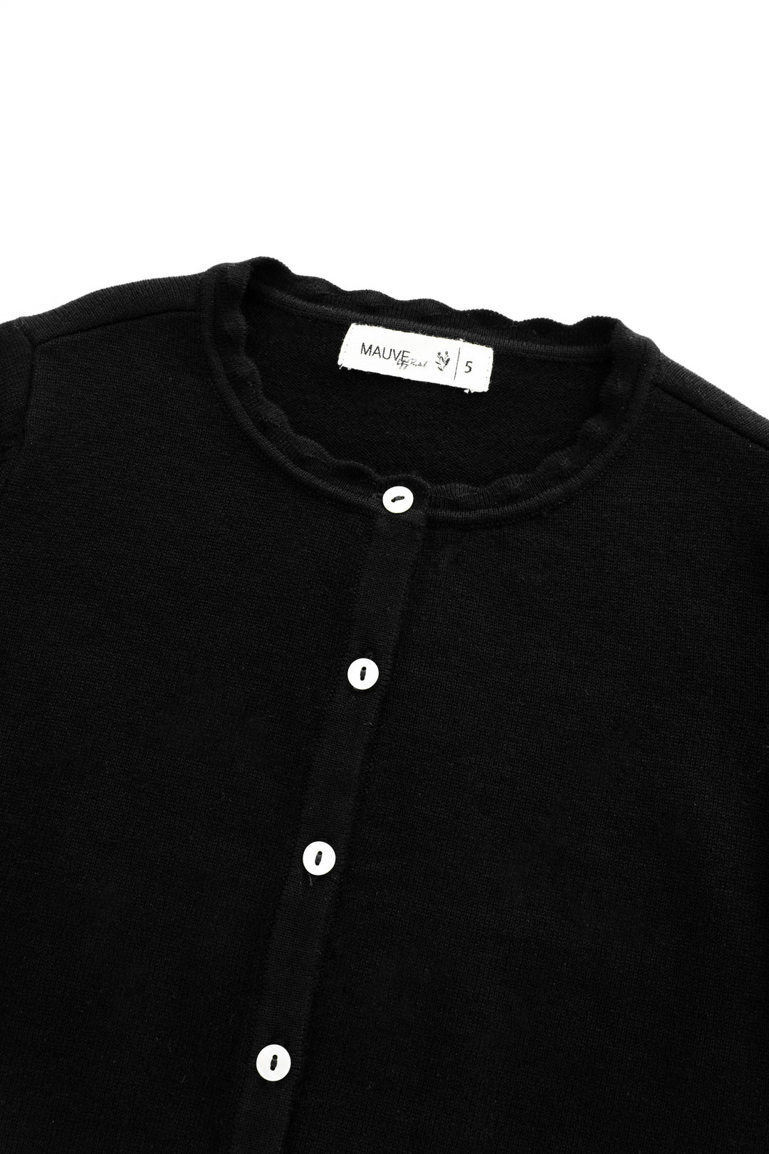 cardigan with scalloped edging - black