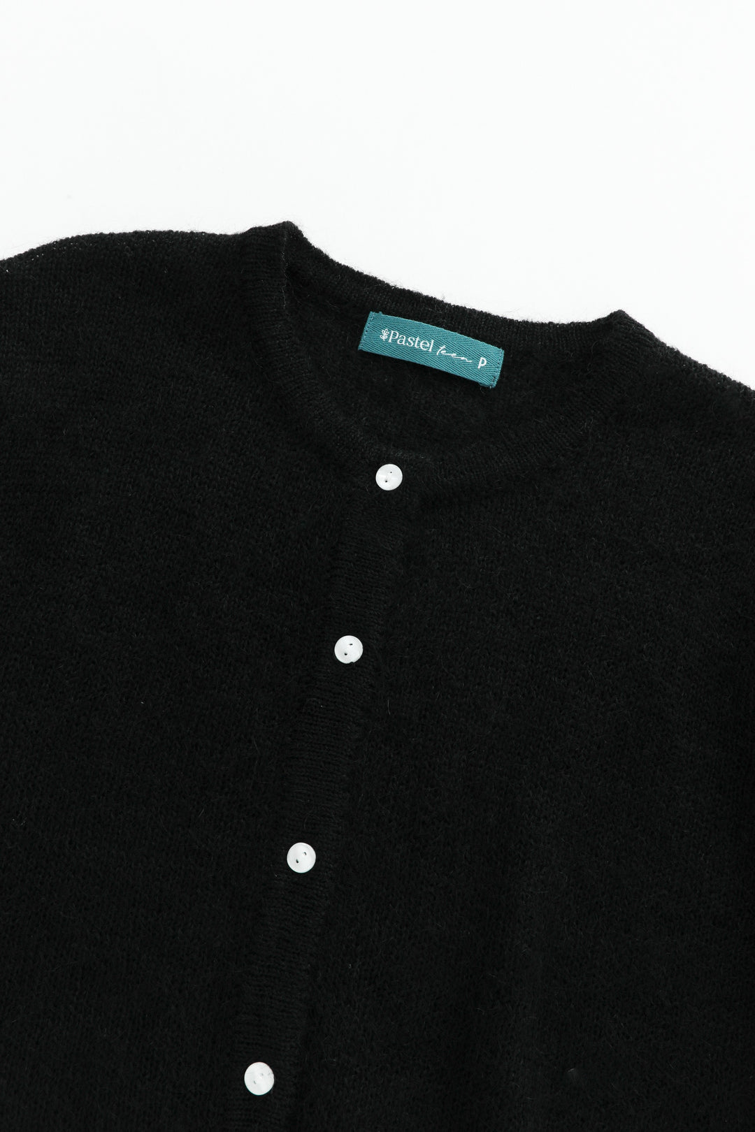 knit cardigan with scalloped edge - black