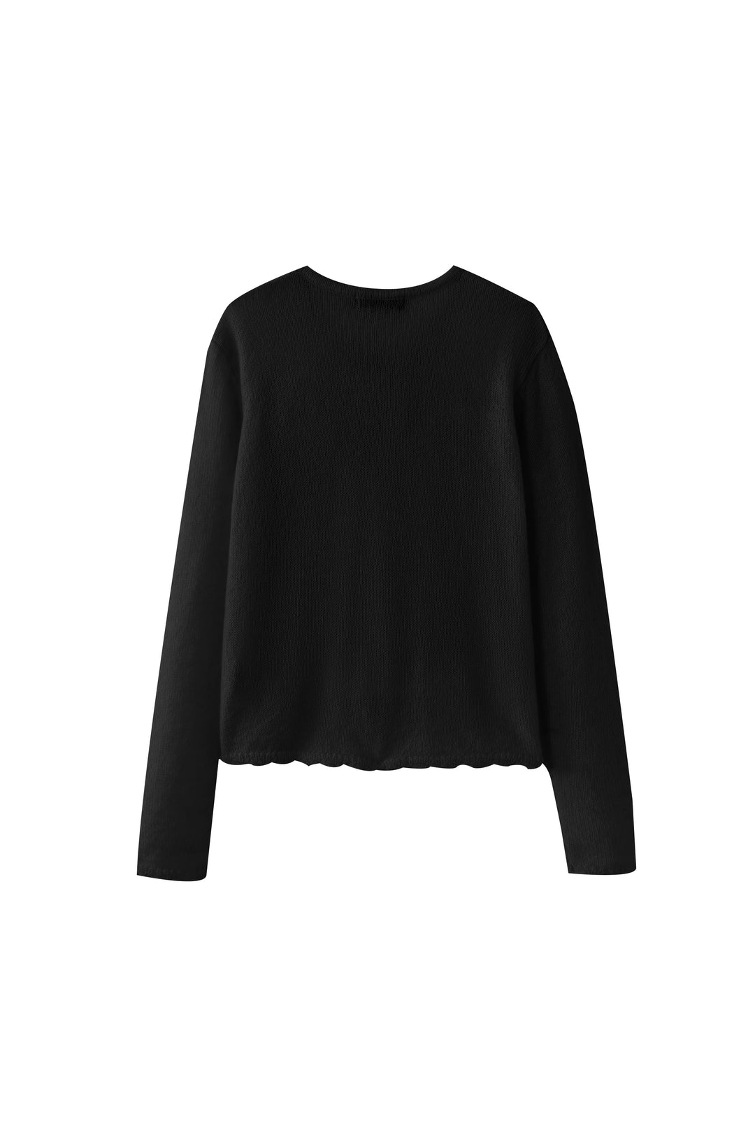knit cardigan with scalloped edge - black