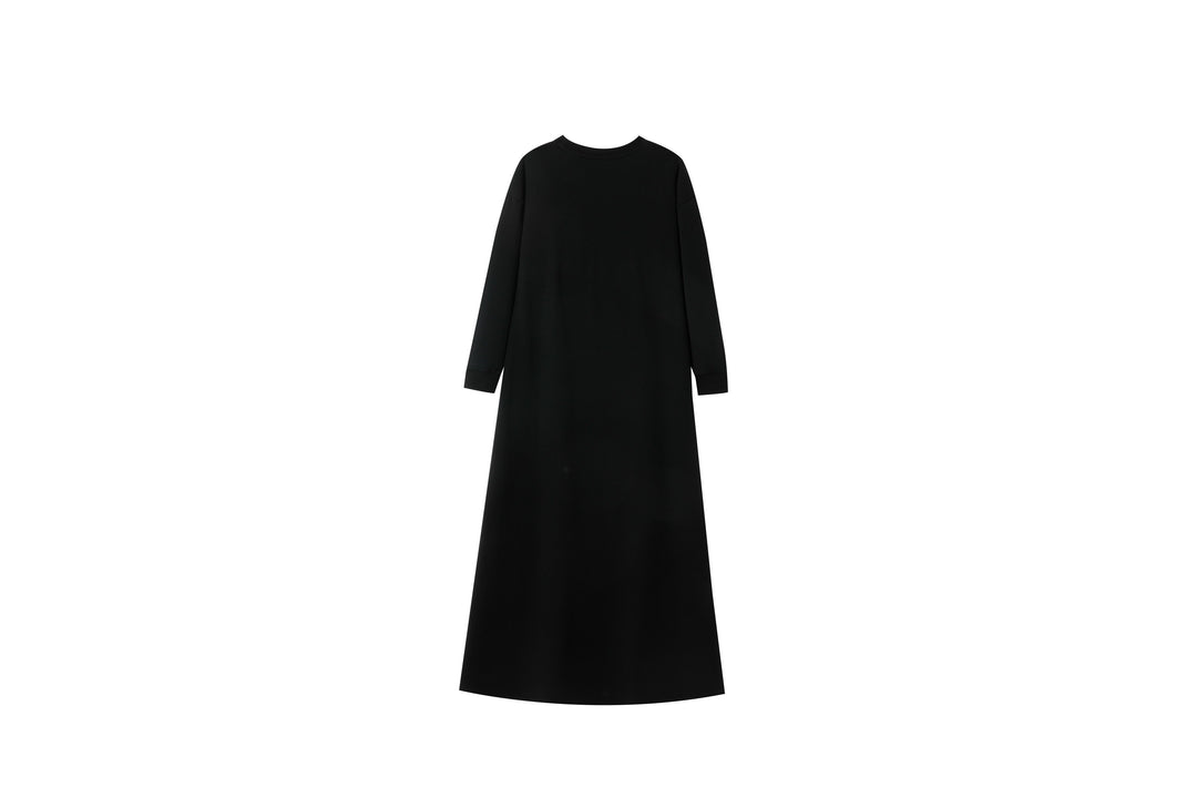 nightgown with sherpa graphic - black