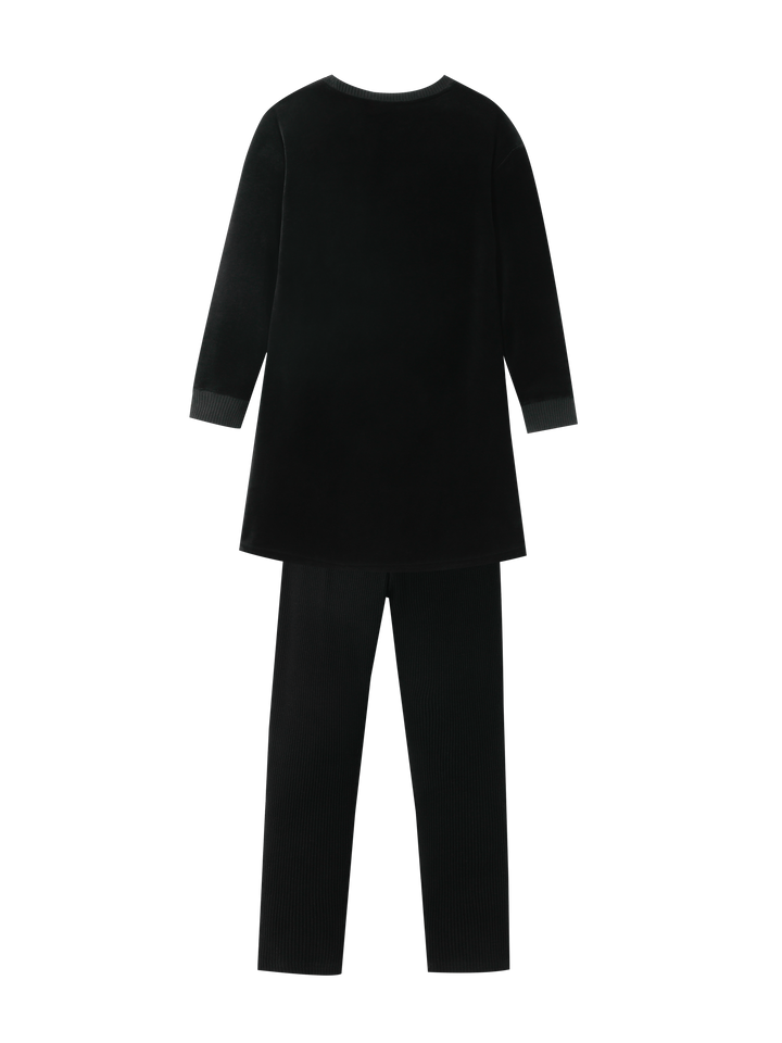 jaime le pastel velour nightshirt - black