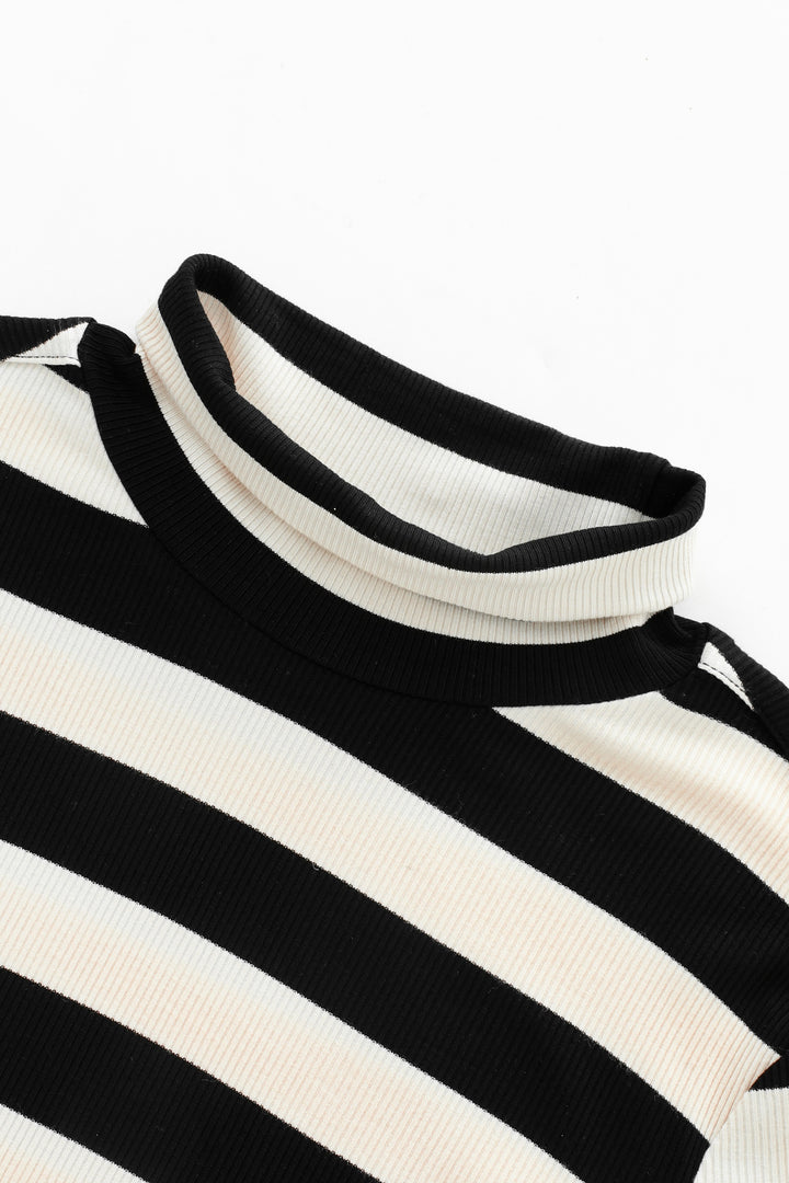 bold striped turtleneck - black striped