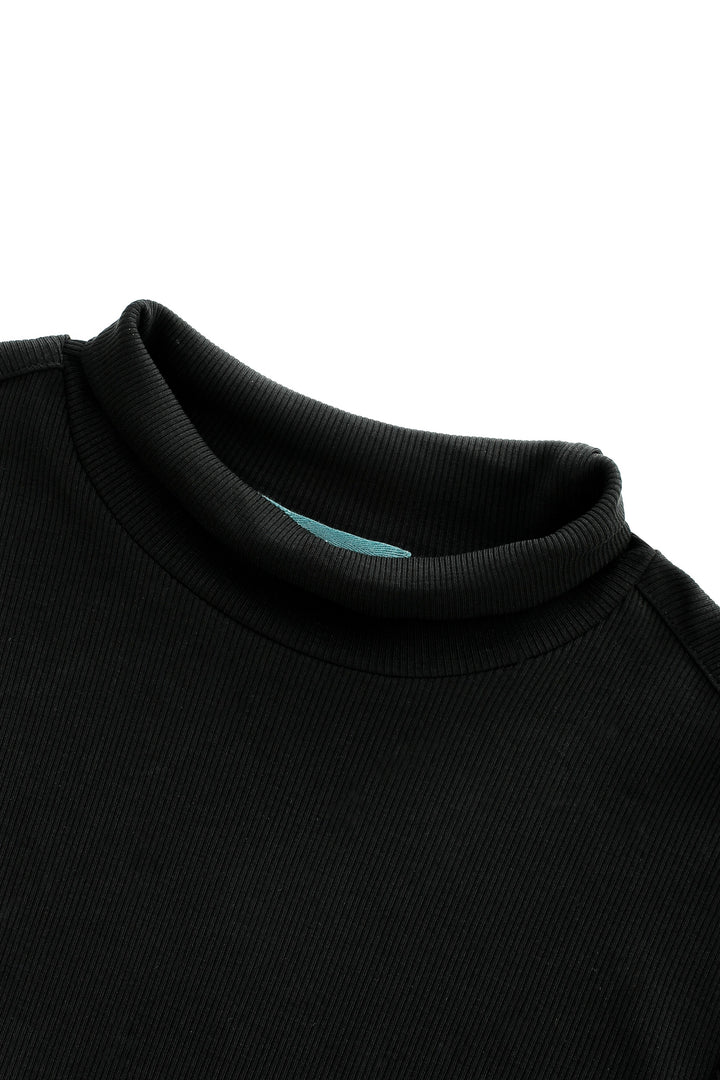 ribbed turtleneck - black