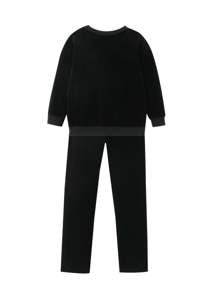 jaime le pastel velour pajama - black