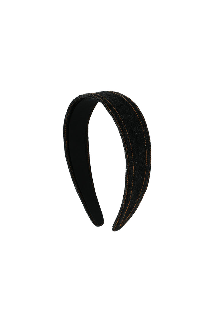 denim headband - black denim