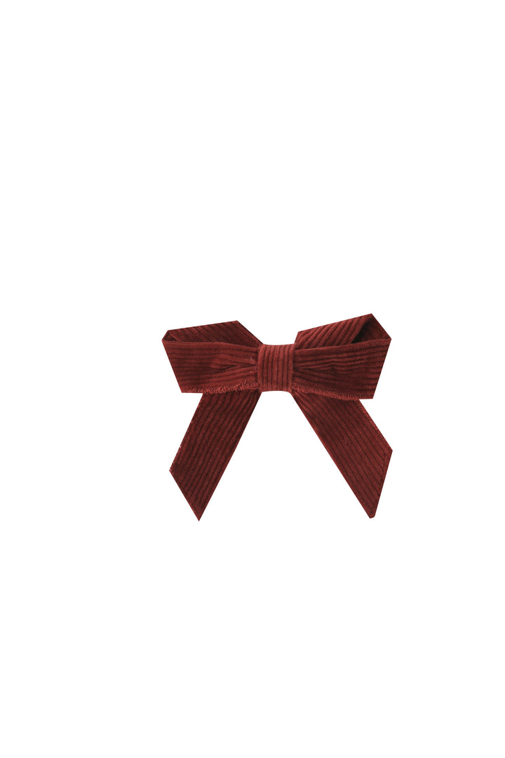 corduroy hairbow - rust