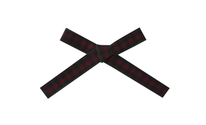 large checkered hairbow - burgundy checkered