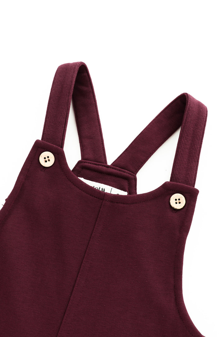 side pocket romper - burgundy