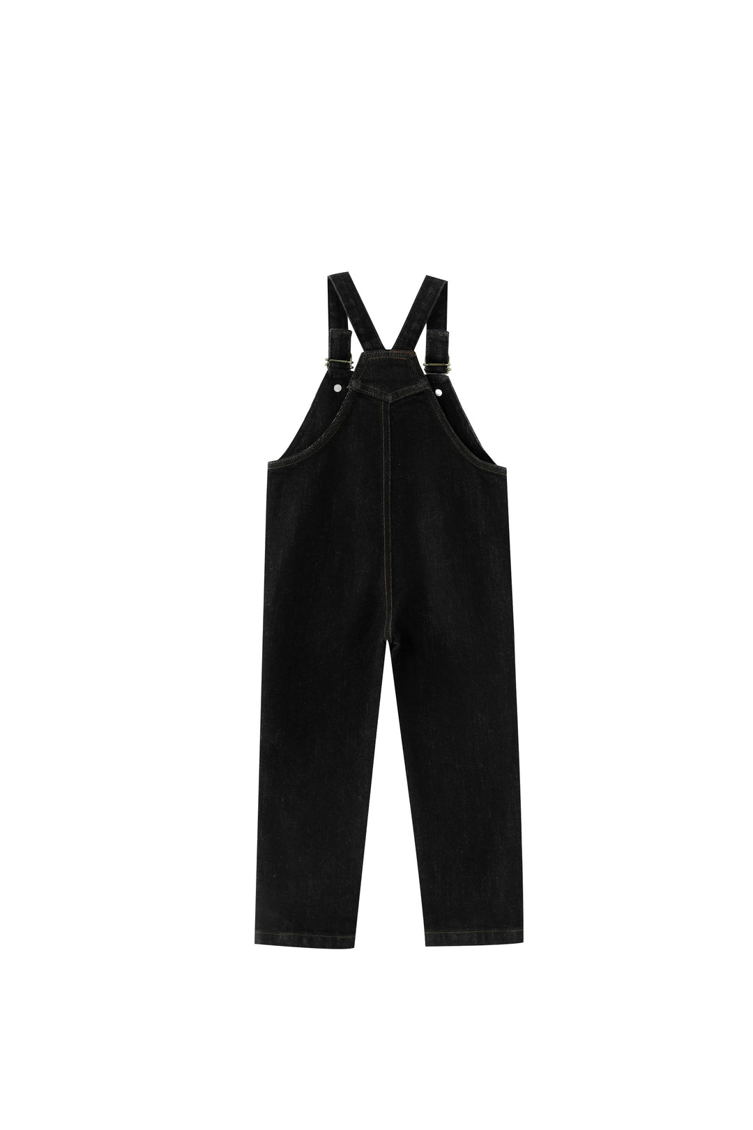 overall with center pocket - black denim