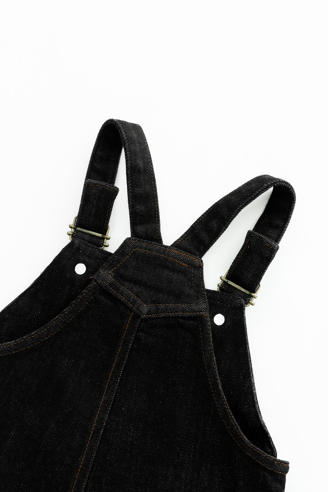 overall with center pocket - black denim