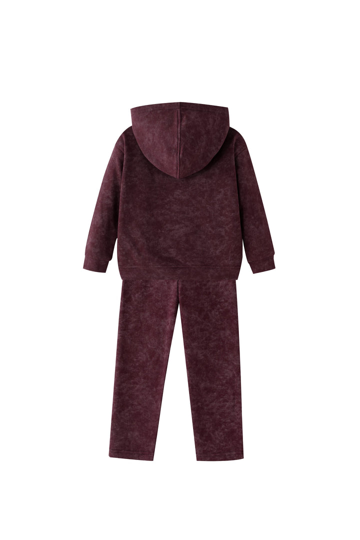 p emblem tie dye tracksuit - burgundy